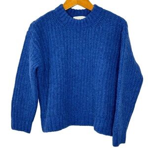 Sezane blue alpaca/wool cropped sweater XS